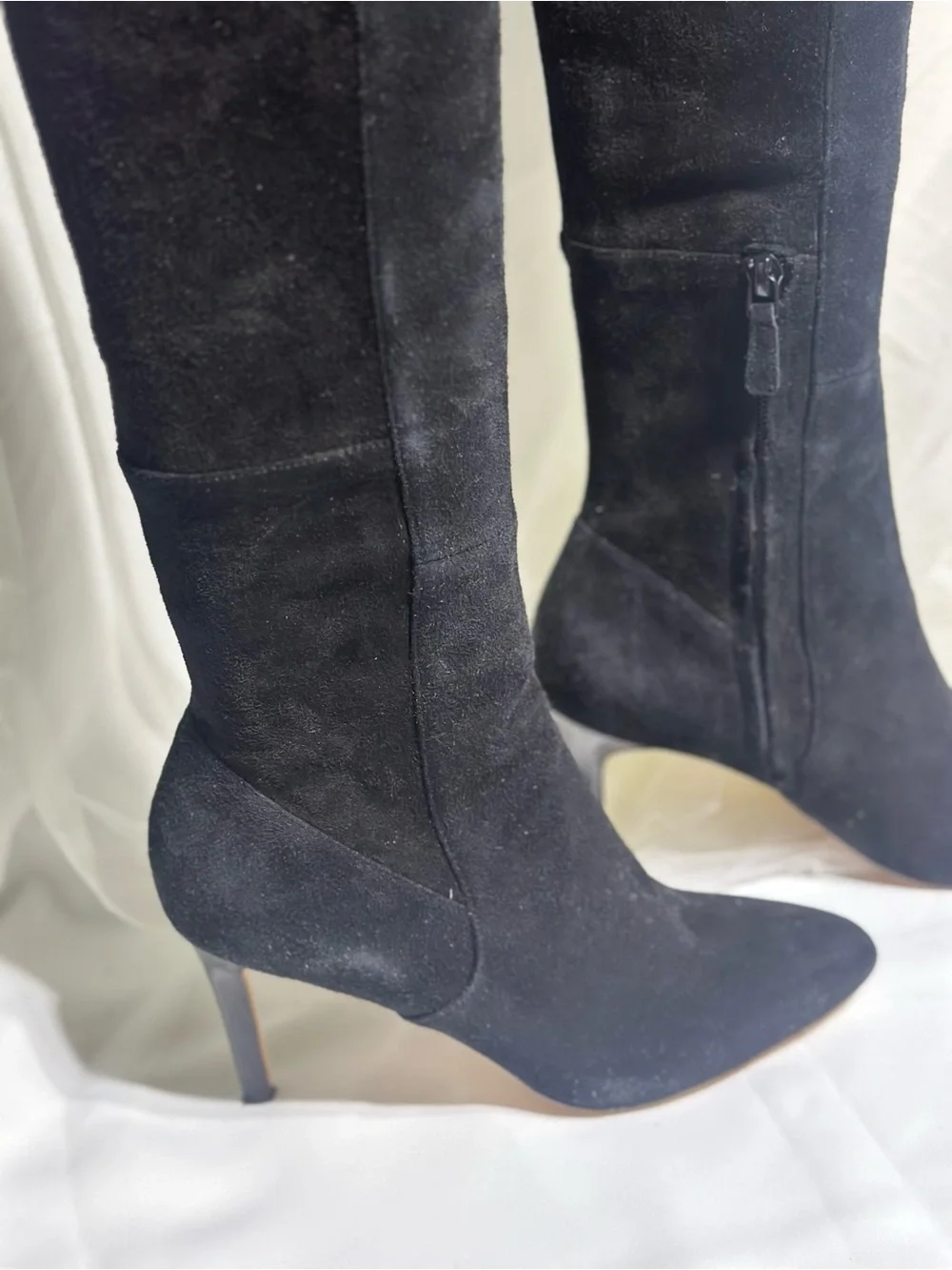 Cole Haan Black Suede Over-the-Knee Stiletto Boots